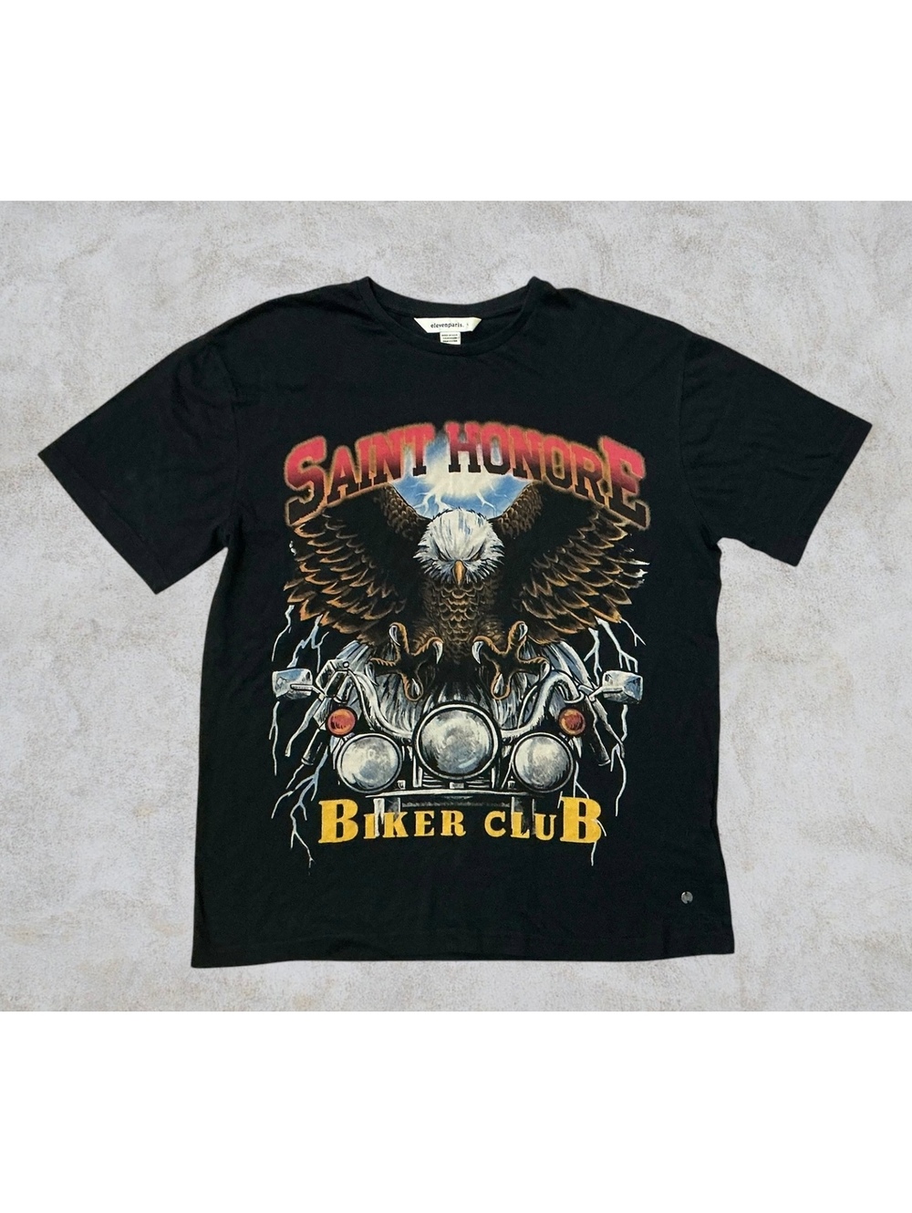 Eleven Paris Saint Honore Biker Club Eagle T-Shirt Large